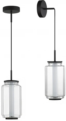 Подвесной светильник Odeon Light Jam 5409/11L черный/прозрачный/металл/стекло/акрил LED 11W 3000K 720Лм (220V, на проводе, круглые)