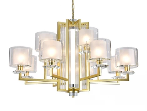 Подвесная люстра Newport Александра 4408+4/C mat.gold