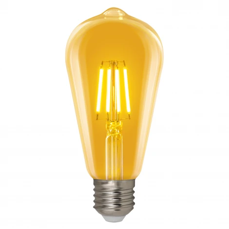 Лампочка светодиодная груша желтая E27 5W Uniel LED-ST64-5W/GOLDEN/E27 GLV22GO