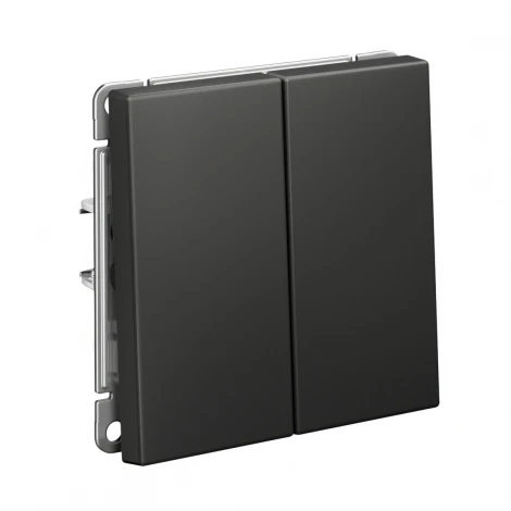 Выключатель двухклавишный (базальт) Systeme Electric GAL001451