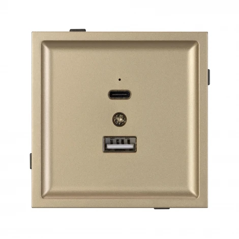 Механизм USB розетки SCT-TENDO-MUAC-SFPL-GD (5V, 3A, QC3) (Arlight, Матовый песочный) 054537