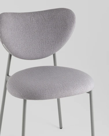 Стул Rina велюр серый каркас серый Stool Group УТ000042341