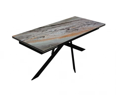 Стол EKX160, Керамика Venetian Brown Light глянец (К4), опоры черные (2 уп.) Dikline 00-00086592