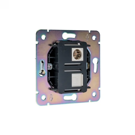 Розетка компьютерная RJ45 кат6 + TV с/у перламутр Kranz Round KR-78-0722-1