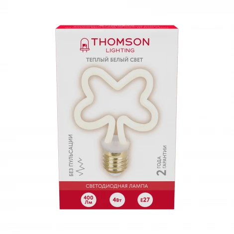 Лампочка светодиодная филаментная белая трубка E27 4W Thomson Deco Clover TH-B2404