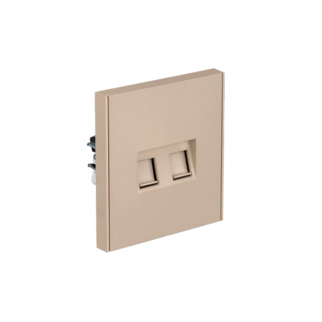 Розетка компьютерная двойная RJ45+RJ45 кат6 с/у шелк Kranz Strong KR-78-0725-8