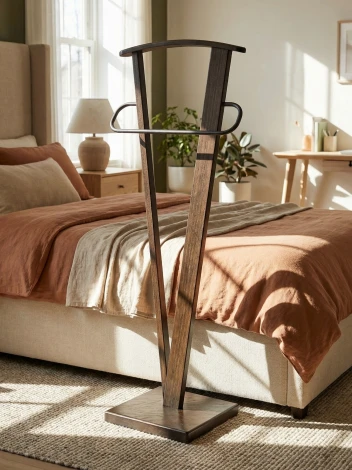 Вешалка костюмная ГАЛАНТ 344 черный/темно-коричневый Mebelik 009948