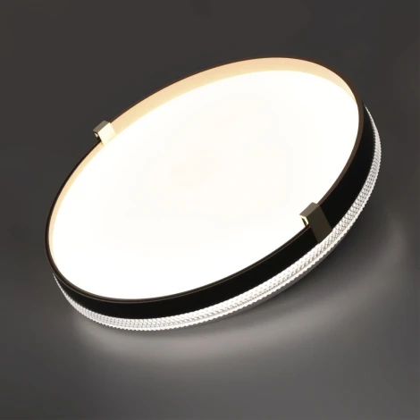 Настенно-потолочный светильник Sonex Olidi Black 7647/EL PALE SN пластик/черный/золотой LED 70Вт 3000-6000К D490 IP43 пульт ДУ (220V, круглые)