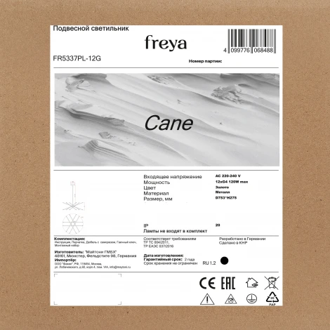 Потолочная люстра на штанге Freya FR5337PL-12G