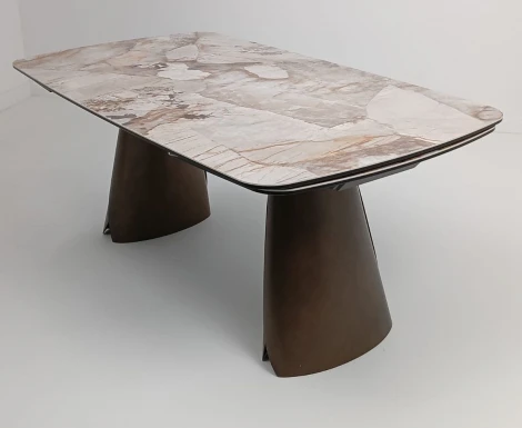 Стол ИМБЕРТ (IMBERT) 180 цвет ПАТАГОНИЯ (GLOSS PATAGONIA), керамика / МЕДНЫЙ БРАШИРОВАННЫЙ, ®DISAUR M-City 64673