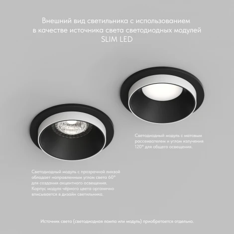 Встраиваемый точечный светильник Denkirs DK2400 DK2400-BK (220V, круглые)