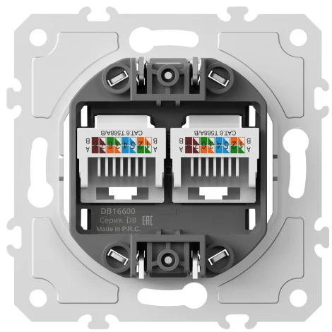 Механизм розетки двойной Ethernet RJ-45 Donel DB DB16600