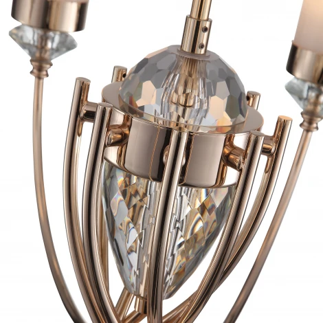 Потолочная люстра на штанге ST Luce Элегра SL1402.253.08 Золото/Белый E14*8 40W