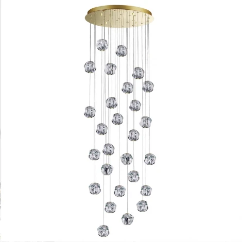 Потолочная каскадная люстра Odeon Light Jemstone 5085/120L золото/прозрачный/металл/акрил LED 120W 4000K 5500Лм (220V, на проводе)