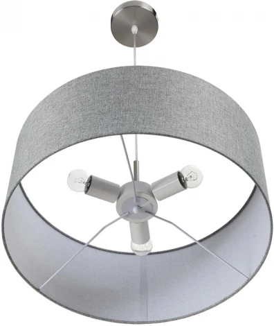 Подвесной светильник Lumion Nikki 8251/3 никель/серый, металл/текстиль Е27 3*60W 220V (на проводе, круглые)