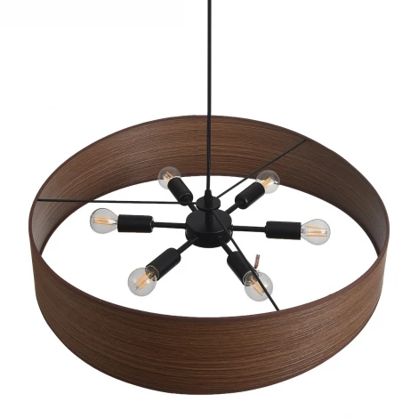Подвесной светильник Lumion Lagoma 8420/6A черный/коричневый, металл/ПВХ E14 6*40W 220V