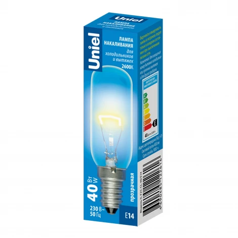 Лампочка накаливания цилиндр прозрачная E14 40W Uniel IL-F25-CL-40/E14