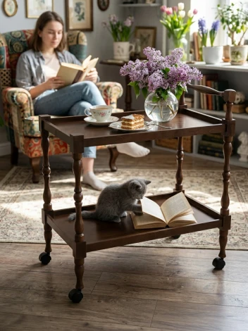 Стол сервировочный Бридж средне-коричневый Mebelik 002096