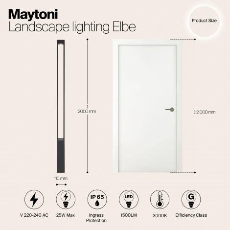 Наземный светильник Maytoni Elbe O424FL-L25GF (LED, 220V, IP65)