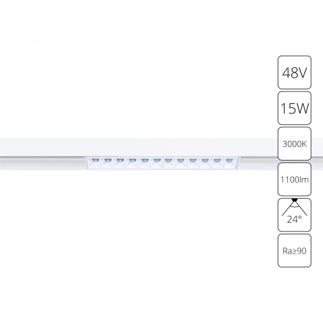 Трековый светильник магнитный Arte Lamp Linea A4644PL-1WH (LED, 48V)