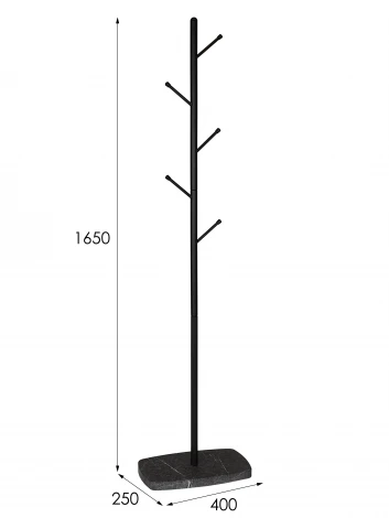 Вешалка напольная Пико 8 черный/торос графит софт Mebelik 009938