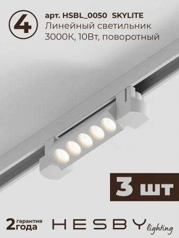 Трековая система в сборе однофазная встраиваемая 220V 30W Hesby Lighting Skylite №9 HSBL_kompl_S009_VI2W3K
