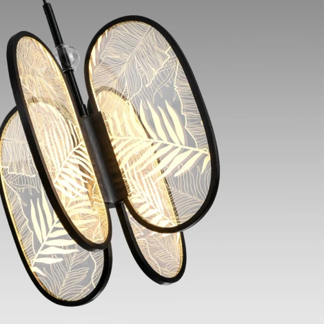 Подвесной светильник Odeon Light Piuma 6665/38L брашир. черный/металл/акрил IP20 LED 38W 2090Лм 3000K (220V, на проводе)