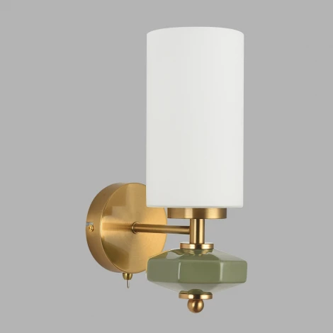 Бра Lumion Mila 8427/1W латунь/белый/зеленый, металл/керамика/стекло E27 60W 220V