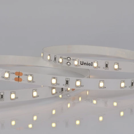 Светодиодная лента Uniel ULS-2835-60LED/m-8mm-IP20-DC24V-6W/m-5M-WW катушка в герметичной упаковке