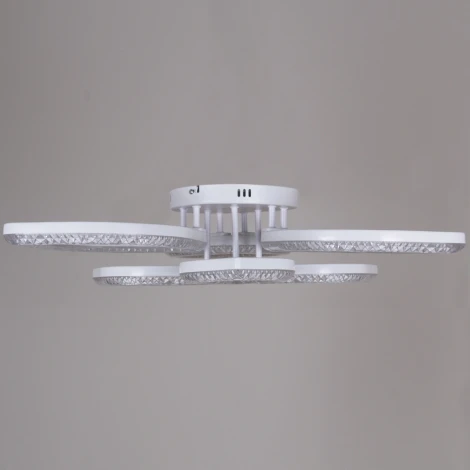 Потолочная люстра светодиодная на штанге с пультом с ночным режимом, регулировкой цветовой температуры и яркости Reluce 28120-0.3-3+3C WH