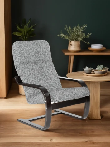 Кресло Сайма ткань лофт 01 серый, каркас венге структура Mebelik 009338