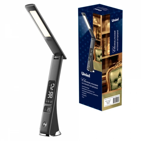 Офисная настольная лампа c зарядкой от USB Uniel TLD-567 Black/LED/300Lm/4500K/Dimmer (220V, диммер, сенсорный выключатель)