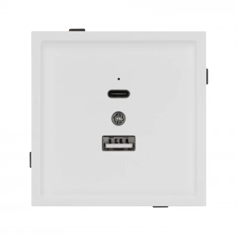 Механизм USB розетки SCT-TENDO-MUAC-SFPL-WH (5V, 3A, QC3) (Arlight, Матовый белый) 054539