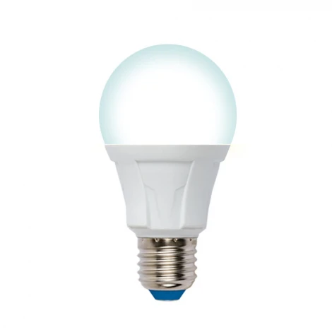 Лампочка светодиодная шар белая E27 10W 4000K Uniel LED-A60 10W/4000K/E27/FR/DIM PLP01WH