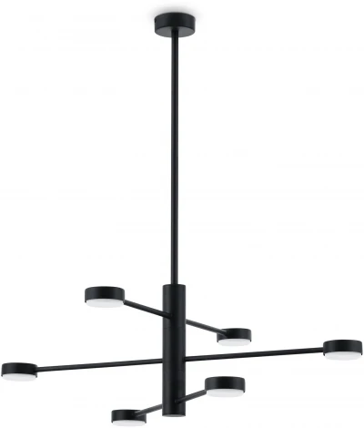 Потолочная люстра ярусная на штанге Freya Tactic FR5363CL-06B (220V, круглые)