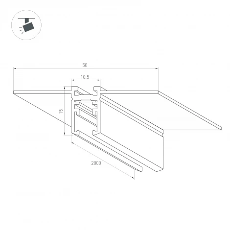 Трек встраиваемый MAG-MICROCOSM-TRACK-4115-FDW-2000 (WH) (Arlight, IP20 Металл) 062719