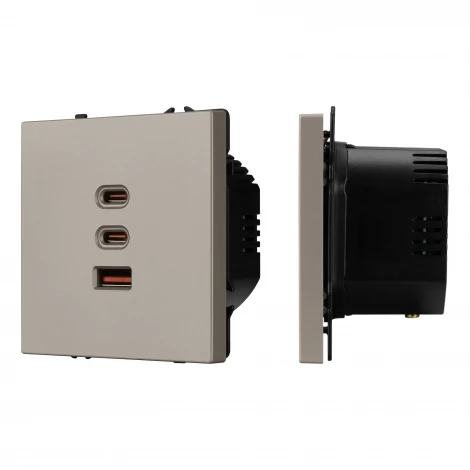 Механизм розетки с быстрой USB зарядкой ARL NOBE SCT-NOBE-MUACC-SFPL-FC-CA (65W, QC3) (Arlight,) 061835