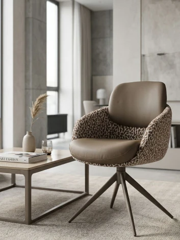 Стул ГРЕЙС (GRACE) 360 град. цвет ТЕМНЫЙ ЛАТТЕ 36-14 / HUNTER-400, экокожа/ ткань / ЛАТТЕ, ®DISAUR M-City 64846