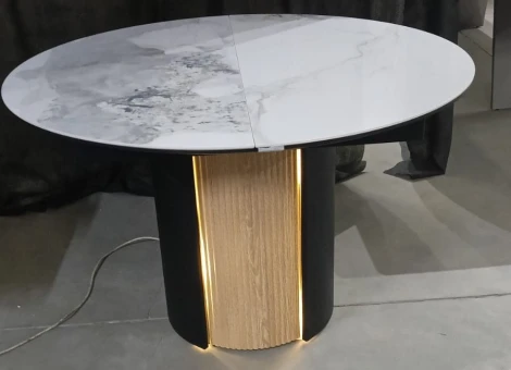 Стол БАТИСТ 115 с подсветкой цвет ПАНДОРА (PANDORA LIGHT), керамика / ДУБ АМЕРИКАНСКИЙ M-City 64611