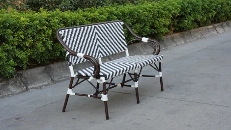 "Кабри" диван двухместный из искусственного ротанга, цвет черно-белый 4SIS ZF2186C Black