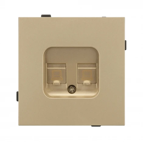 Механизм компьютерной розетки двойной SCT-TENDO-MPC2-SFPL-GD (RJ-45, CAT6) (Arlight, Матовый песочный) 054596