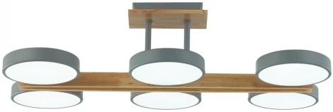 Потолочная люстра на штанге Lumion Plato 8031/108CL серый, дерево/металл, акрил LED 108W 3000-6000К 220V