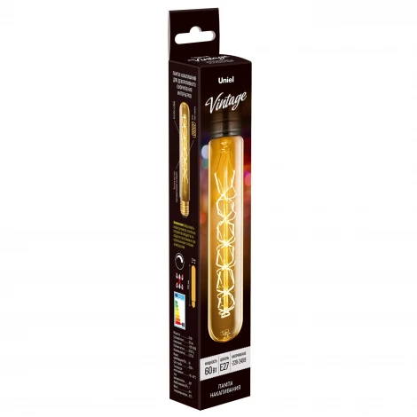 Лампочка накаливания цилиндр желтая E27 60W Uniel IL-V-L32A-60/GOLDEN/E27 CW01
