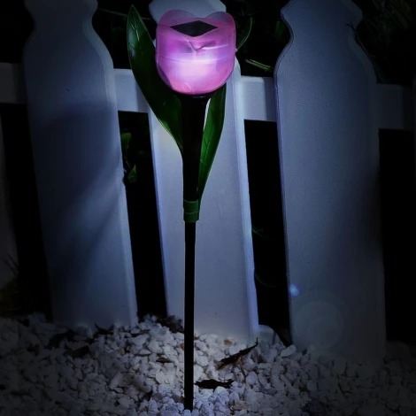 Грунтовый светильник на солнечной батарее Uniel USL-C-451/PT305 PINK TULIP (LED, цветы)