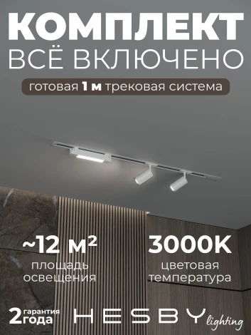Трековая система в сборе встраиваемая однофазная 220V Hesby Lighting Skylite №5 HSBL_kompl_S005_VI1W3K