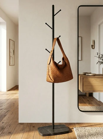 Вешалка напольная Пико 8 черный/торос графит софт Mebelik 009938