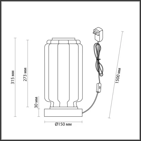 Настольная лампа Odeon Light Jam 5409/10TL черный/прозрачный/металл/стекло/акрилLED 10W 3000K 700Лм (220V, выключатель, круглые)