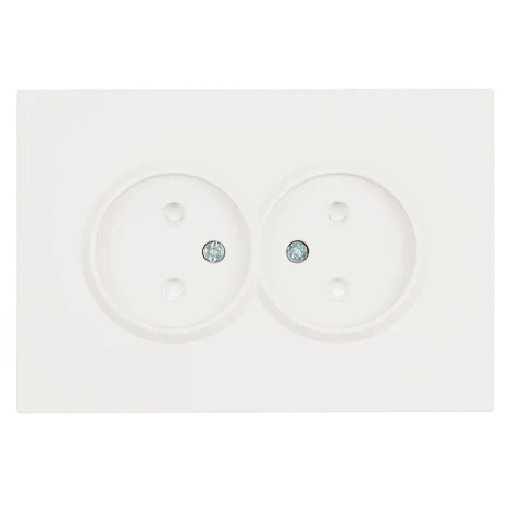 Розетка 2-местная с з/ш, б/з, СЗК 250В 16А RST16-5116-01ZK белый фарфор, soft touch Stekker Эмили 50237