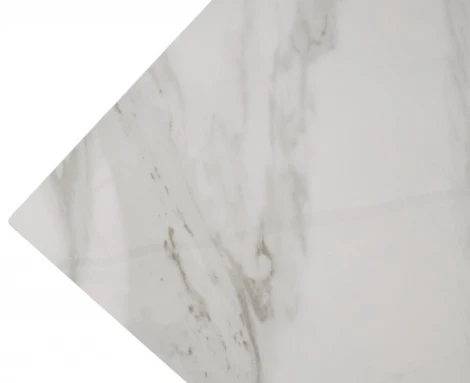 Стол МОРИС-2 140 цвет БЕЛЫЙ МРАМОР АКТИВНЫЙ, керамика / Черный каркас M-City 64593