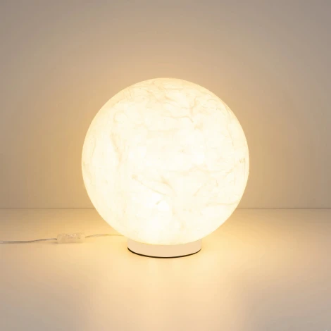 Настольная лампа SP-SILKA-TAB-R350-11W Warm2700 (WH, 330 deg, TOUCH-DIM) (Arlight, IP20, Натуральный шелк) 056889